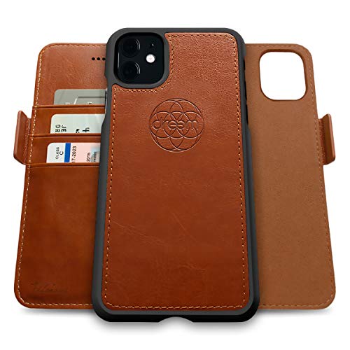 Dreem Fibonacci 2In1 Custodia Portafoglio In Pelle Per Iphone 11 | Cover Iphone Magnetica Antiurto Tpu Sottile | Protezione Rfid | 2 Posizioni | Confe