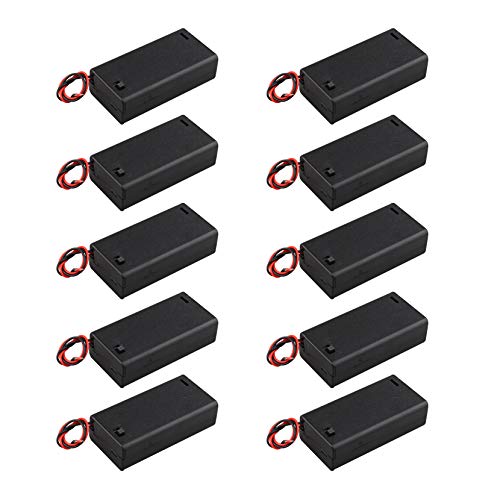 Haljia 10Pcs 3 V 2 X Aa 1.5 V Battery Holder Di Plastica Batteria Storage Box Con Case On/Off Interruttore E Cavo Fascette Di Fissaggio