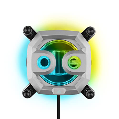 Corsair Hydro X Series Xc7 Rgb Pro Waterblock Per Cpu Intel Lga 1700, 1200, 115X E Socket Amd Am4 (Piastra Di Raffreddamento In Rame Placcato, Più Di