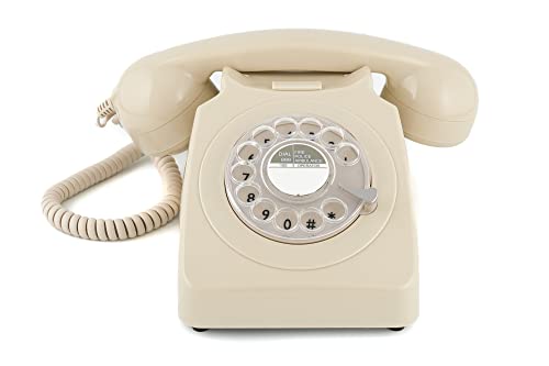 Gpo 746 Rotary Telefono Fisso Retro Anni ‘70, Telefono Classico Con Interruttore Per Suoneria, Cavo Arricciato, Suoneria A Campanello Originale, Per C