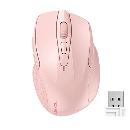 Tecknet Mouse Wireless, Pro 2.4G Mouse Senza Fili Ergonomico 2600 Dpi Con Ricevitore Nano Usb,6 Pulsanti, 24 Mesi Di Durata Della Batteriaper,Compatib