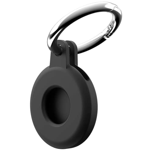 Blaubody Portachiavi Apple Airtag Nero X1 (Garanzia) - Airtag Accessori Spessisi Cover Airtag - Custodia Airtag/Android - Mini Porta Airtag - Secure H
