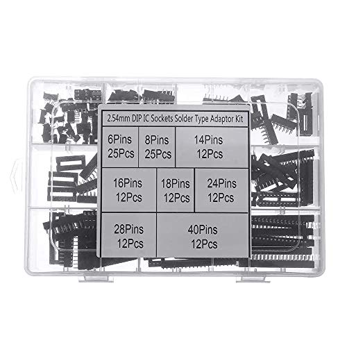 Fasizi 122Pcs Dip Ic Socket Adattatore Solder Tipo Socket Kit 6/8/14/16/18/24/28/40 Pins