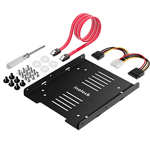 Inateck Kit Montaggio Telaio Per Hdd/Ssd Hard Disk Da 2.5 Pollici A 3.5 Pollici, Include Cavi Dati Sata E Cavi Alimentazione (Sa04002)