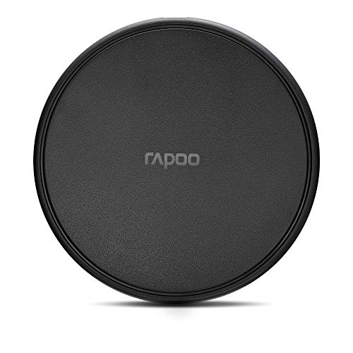 Rapoo Xc100 Caricabatterie A Induzione Wireless Per Smartphone, Caricabatterie Per Ios (Iphone) E Android, Piatto, Ricarica Qi, Ricarica Rapida, Nero