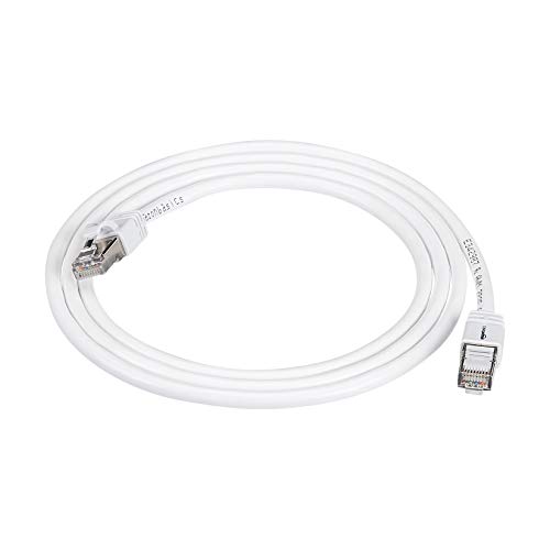 Amazon Basics - Cavo Di Rete Ethernet Patch Cat7 Ad Alta Velocità Gigabit Con Connettori Rj45, Bianco, 1,52 M