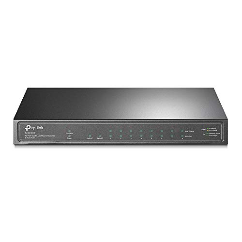 Tp-Link Tl-Sg1210P 10-Port Gigabit Desktop Switch With 8 Port Poe+ Ethernet Switch (30W/Poe Port & 63W For All Poe Ports, No Configuration Required)
