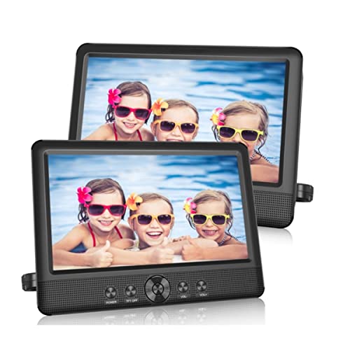 Lettore Dvd Doppio Da 10 Pollici Portatile Bsl-10D | Lettore Di File Multimediali | Lettore Cd E Dvd | Porte Usb, Sd/Mmc | Batteria Da 2.500 Mah.