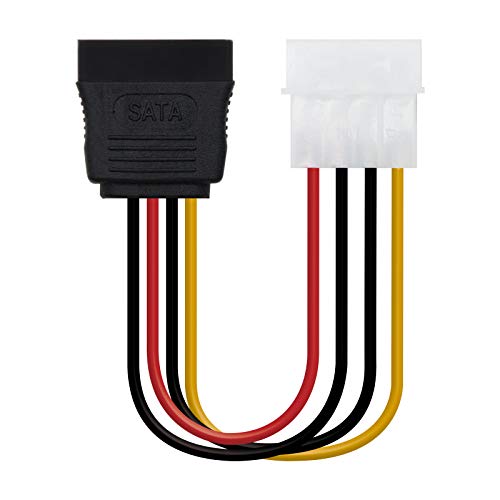 Nanocable 10.19.0205-Oem - Cavo Di Alimentazione Sata Per Molex, 4 Pin/M-Sata/H, Maschio-Femmina, 16 Cm