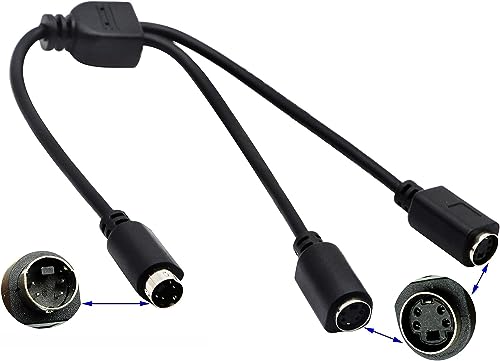 Zdycgtime Cavo Splitter S-Video 4 Pin Mini Din Y A 4 Pin Mini Din S-Video Maschio A 2 Femmine, Cavo Adattatore Di Prolunga Per Cavo Svhs/S-Video (28 C