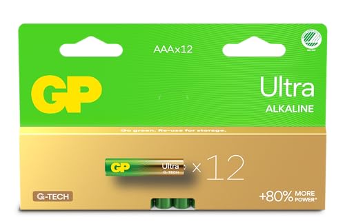 Batterie Aaa - Set Da 12 | Gp Ultra | Pile Stilo Aaa Alcaline Da 1,5V / Lr03 - Lunga Durata
