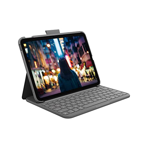 Logitech Per Ipad (10ª Generazione) Custodia Con Tastiera | Slim Folio Con Tastiera Wireless Integrata (Grafite) - Spanish Layout