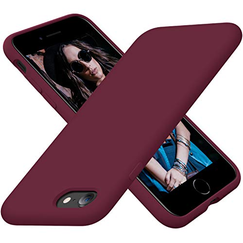 Cordking For Iphone Se Case 2022/2020, Iphone 7 8 Case, Silicone Ultra Slim Shockproof Phone Case With [Soft Microfiber Lining], 4.7 Inch, Plum