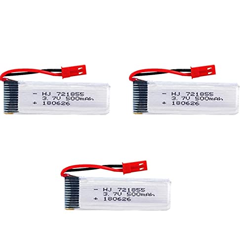 Yunique Green-Clean-Power - Batteria Lipo Ricaricabile 3.7V 500Mah 3 Pz | Compatibile Con Drone Quadricottero Udi U817 U817C U817A U818A Wltoys V959 E