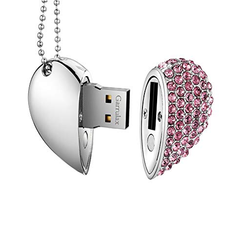 Garrulax Pendrive, Usb Chiavette 8Gb / 16Gb / 32Gb /64Gb Premium Impermeabile Cuore Diamante Ad Alta Velocità Usb 2.0 Dati, Unità Di Memoria Flash Pen