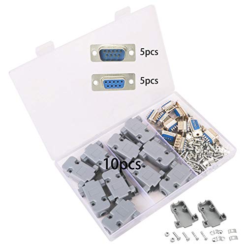 Gtiwung Porta Seriale Rs232 Parallela Connettore Db9 9 Pin D Maschio/Femmina A Saldare + Coperchio Di Plastica Db9