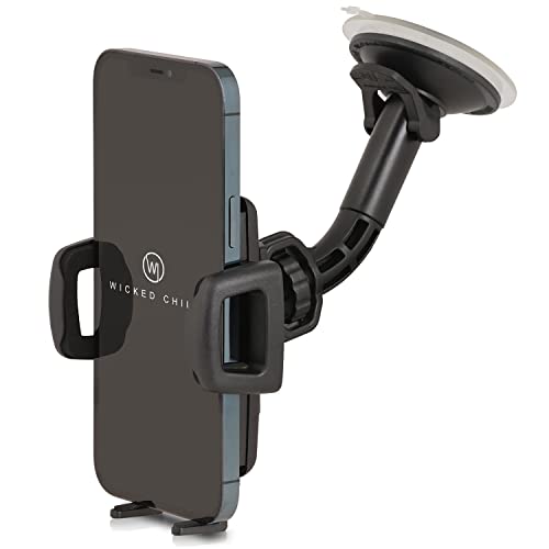 Wicked Chili Supporto Auto Smartphone Xl Per Cellulari Con Dispositivi Larghezze Tra 46 A 76 Mm (Prodotto In Germania, Compatibile Con Case), Nero