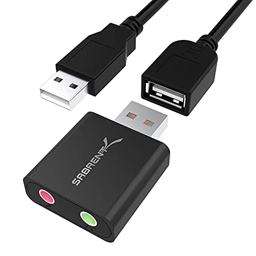 Sabrent Scheda Audio Usb Cuffie E Microfono Per Mac E Windows, Adattatore Audio Presa Usb, Plug & Play, Nessun Driver Necessario [Alluminio Nero] (Au-