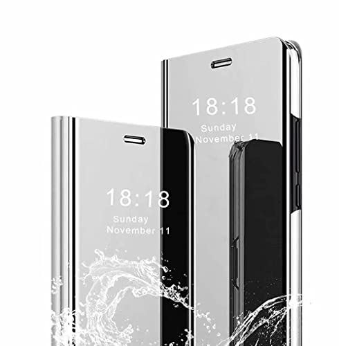 Baibaidy Cover Per Samsung Galaxy A23 5G, Guscio Protettivo Smart Mirror Flip, Protezione Completa, Cover Custodia Per Samsung Galaxy A23 5G.(Argento)
