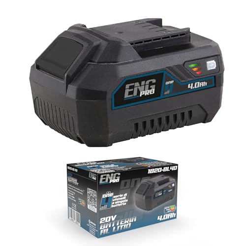 Batteria Singola Unica Da 20V 4.0Ah - Linea Professionale A Batteria One4All - Per Elettroutensili Trapano Smerigliatrice Utensile Multifunzione Senza