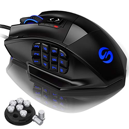 Utechsmart, Mouse Da Gaming, Venus 16400 Dpi, Laser Mmo Venus(Black)
