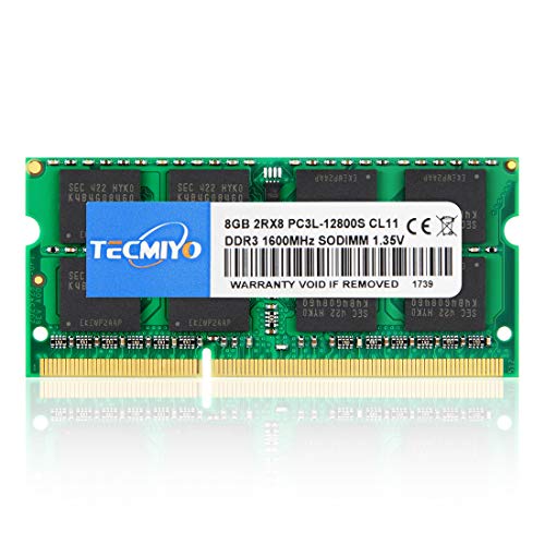 Tecmiyo 8Gb Kit Ddr3/Ddr3L 1600Mhz Sodimm Ram Pc3L / Pc3-12800S Pc3L / Pc3-12800 1.35V / 1.5V Cl11 204 Pin 2Rx8 Dual Rank Non-Ecc Unbuffered Desktop C