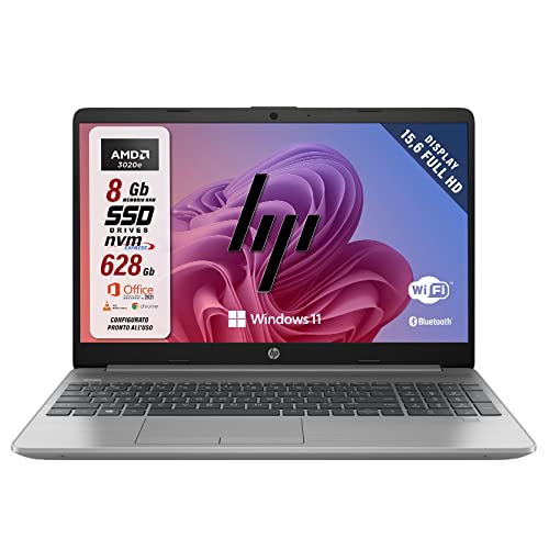 Hp 250 G9 Notebook Portatile, Ram 8 Gb Ddr4, Ssd Da 256 Gb, Display Fhd 15.6", Intel N4500, Wi-Fi, 3 Usb, Win 11 Pro, Libre Office, Tastiera Retroillu