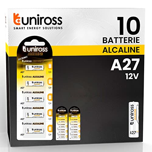 Uniross Pila Batteria Mn27 A27 27A 12V Pile Specialistiche Alcaline - 2 Blister Da 5 Batterie