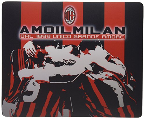 Techmade Tm-Mpteam-Milan, Tappetino Mouse Ac Milan , Multicolore (Bianco/Rosso/Nero)