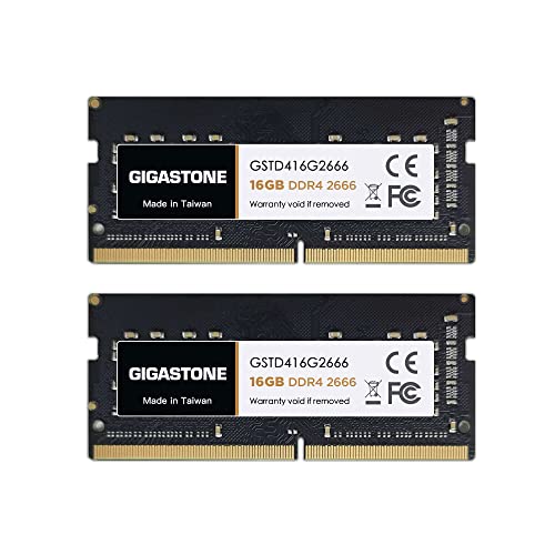 [Ram Ddr4] Gigastone Computer Portatile Ram 32Gb (2X16Gb) Ddr4 16Gb Ddr4-2666Mhz Pc4-21300 Unbuffered Non-Ecc 1.2V Cl19 Sodimm Ram Di Memoria 260 Pin 
