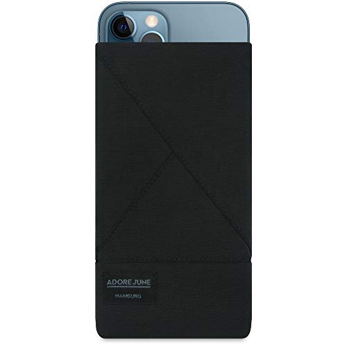 Adore June Triangle Custodia Compatibile Con Iphone 13 / Iphone 13 Pro/Iphone 12 / Iphone 12 Pro, Tessuto Resistente Display Di Pulizia Effetto, Nero