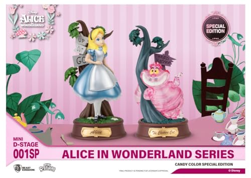 Beast Kingdom Toys Alice Au Pays Des Merveilles Pack 2 Statuettes Mini Diorama Stage Candy Color Special Edition 10 Cm