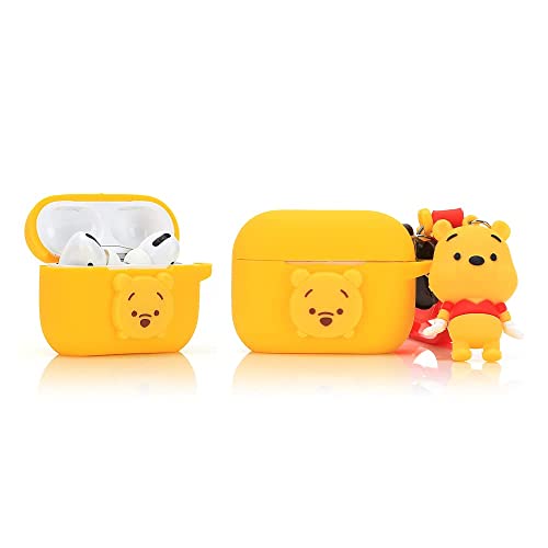 Derhom Silicone Airpods Pro Coperta Carina Divertente Compatibile Per Apple Airpods Pro [Cartone Animato Cintura Bambola Serie] (Winnie)