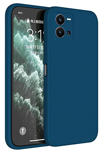 Topme Cover Per Vivo Y35 / Vivo Y22S (6.58" Inches) Custodia Case, Protezione Della Pelle Della Custodia In Silicone Tpu - Blu Zaffiro