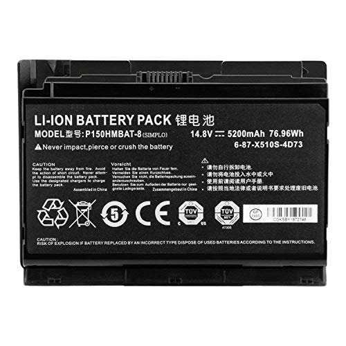 P150Hmbat-8 X510S 6-87-X510S-4D71 6-87-X510S-4D72 6-87-X510S-4D73 6-87-X510S-4D74 6-87-X510S-4J71 Sostituzione Della Batteria Del Laptop Per Clevo P15