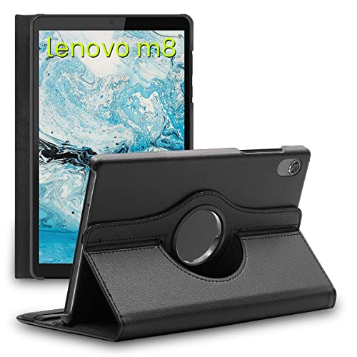 Ebeststar - Cover Per Lenovo Tab M8 2021 (3Rd Gen), M8 Hd 2019, Custodia Protezione Rotazione 360, Pelle Pu, Nero