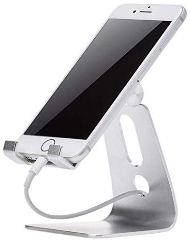 Amazon Basics - Supporto Regolabile Per Cellulare, Per Iphone E Dispositivi Android , Argento