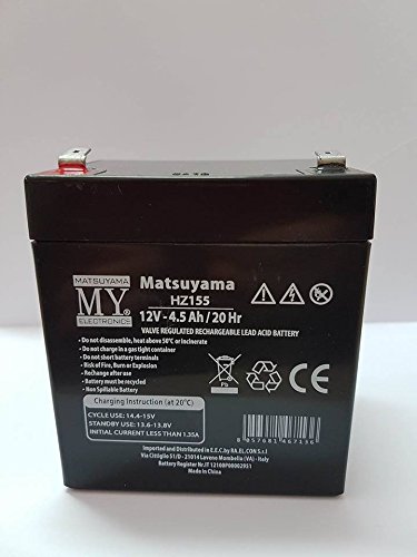 Batteria Ermetica Ricaricabile Al Piombo Con Faston 12 Volt 4.5Ah Matsuyama