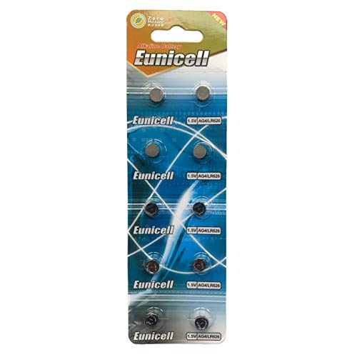 10 X Eunicell Ag4 Alkaline Button Cell Batteries - G4 Lr66 Lr66Sw Lr626 Lr626Sw Sr626W 376 377