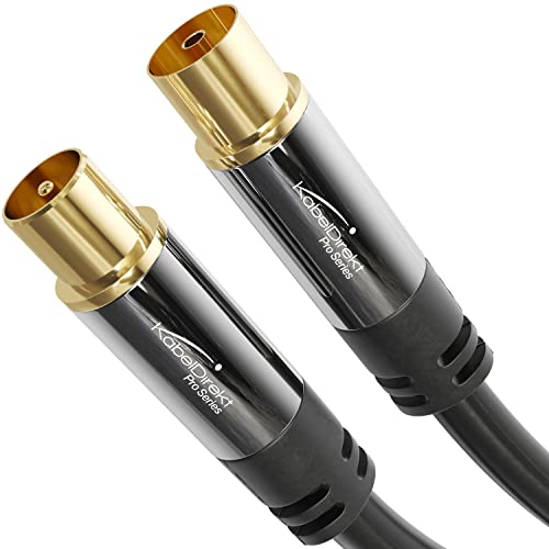Kabeldirekt Cavo Antenna 4K, Cavo Coassiale, Cavo Tv, Cavo Tv Con Connettore In Metallo Infrangibile Per La Tv Digitale E Analogica – 3 M Connettore A