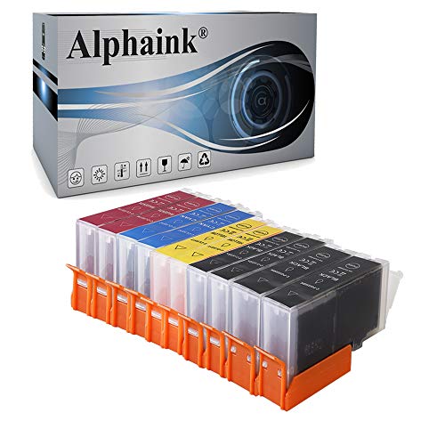 Alphaink 10 Cartucce Compatibili Con Canon Pgi-5Bk Cli-8 Per Canon Pixma Mp800 Ix4000 Ip6700D Ip3300 Ip5100 Ip5200 Ip6600 Mp960 Mx850 Ip4500 Mp600(2 P