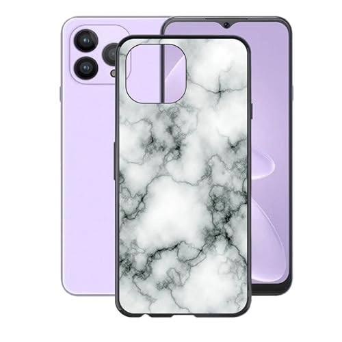 Aqgg Custodia Per Cubot P80 (6.58 Pollici) Cover, Black Protettivo Sottile Morbido Silicone Custodia Protezioni Skin Bumper -Marmo