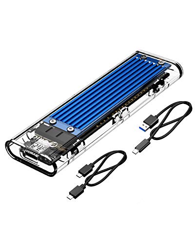Orico Case Ssd Nvme M.2, Usb Adattatore Type-C Enclosure Usb3.1 Gen2 10Gbps Trasparente Esterno Disco Rigido Per M.2 M-Key/B+M Key 2232/2250/2260/2280