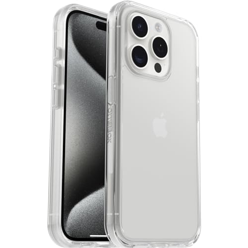 Otterbox Cover Per Iphone 15 Pro Symmetry Clear, Resistente A Shock E Cadute, Sottile, Testata 3X Mil-Std 810G, Trasparente