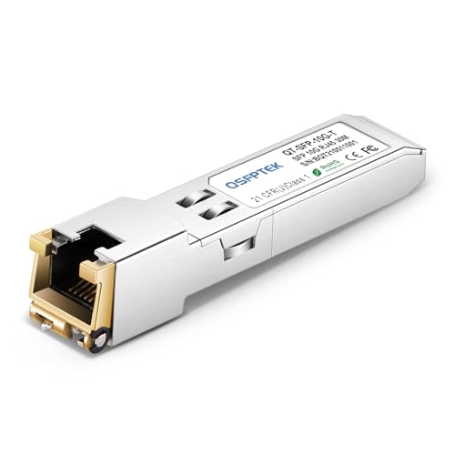 Qsfptek 10Gbase-T Sfp+ Rj45 Copper Transceiver, 10G Gigabit Sfp+ To Rj45, Mini-Gbic Modulo Ethernet Porte Module Compatibile Per Intel E10Gsfpt