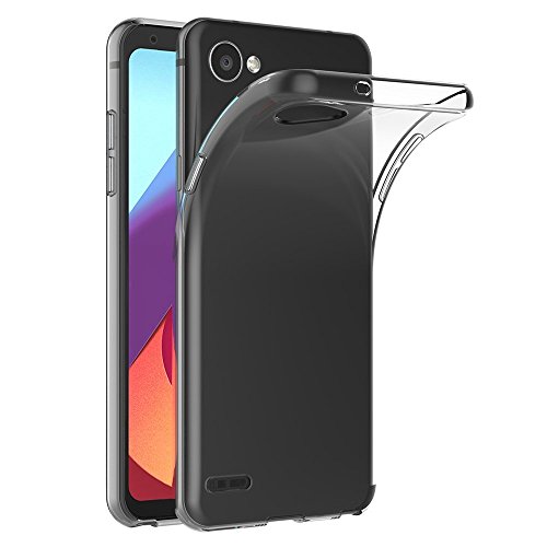 Maijin Custodia Per Lg Q6 / Q6 Plus / Q6 Mini (5,5 Pollici) Morbido Tpu Cover Cristallo Di Rocca Trasparente Anti Scivolo Protezione Posteriore Cover