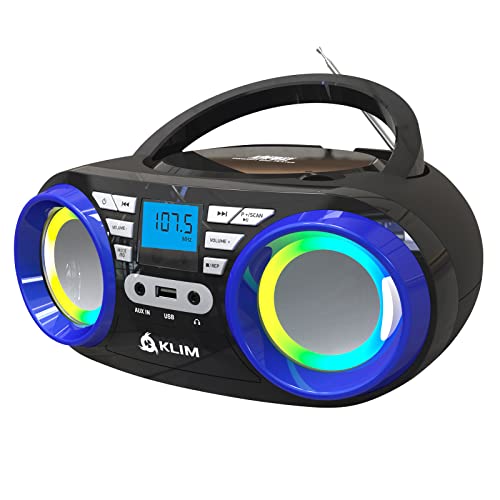 Klim Boombox B3 Radio Con Lettore Cd E Usb + Radio Fm, Cd, Mp3, Aux + Batteria Ricaricabile + Cassa Bluetooth 4.2 + Modalità Con Cavo E Wireless + Len