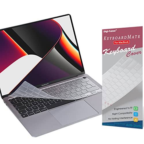Digi-Tatoo Protezione Tastiera Ultrasottile Compatibile Per Macbook Air 13 2021/2022 (A2337/A2179) -(Layout Ue/Italia),Trasparente,Tpu