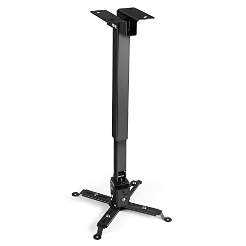 Eovymovy Staffa Proiettore Soffitto,Porta Proiettore Da Soffittoper Videoproiettore Per Casa Ufficio, Staffa Regolabile Per Proiettore 40-64Cm (Nero)