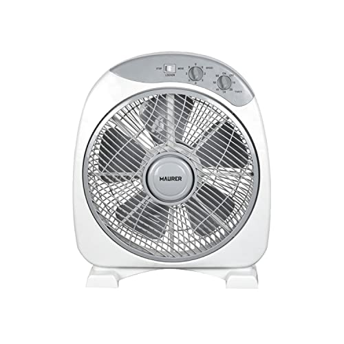 Maurer Ventilador Box Ø 30Cm 40 Watt. 3 Velocidades Aspas Gran Tamaño, 3 Con Temporizador